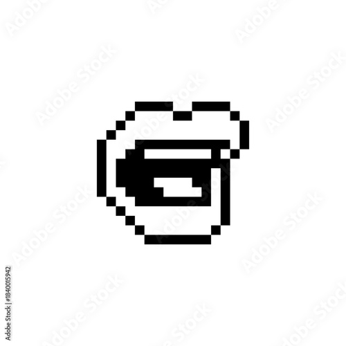 Pixel lips icon with a bold mouth. Retro 8-bit style, minimal and expressive. Suitable for UI, chat emotions, game interfaces, stickers, and digital design.