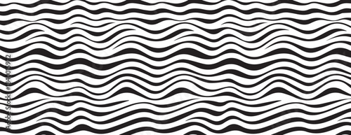 Abstract Wave Pattern: Captivating interplay of black and white waves, creating a mesmerizing visual illusion and inviting a journey into the depths of artistic perception.