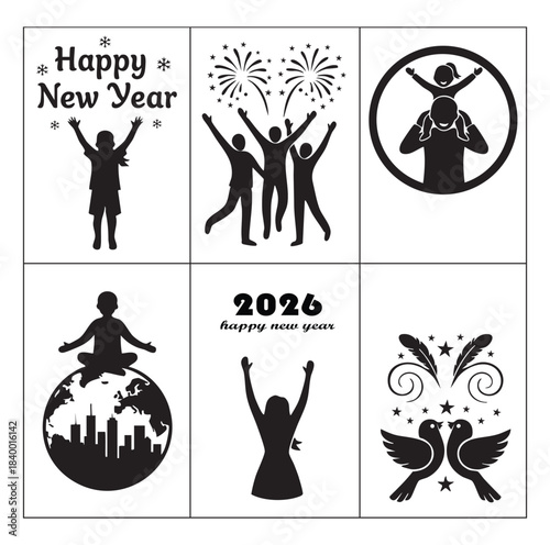 Collection of holiday and celebration graphic design elements