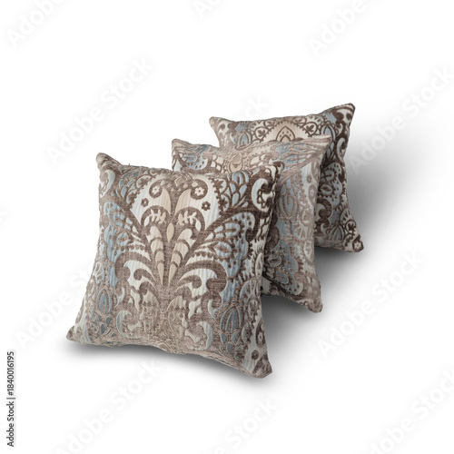 Set of decorative pillows on a white background