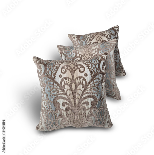 Set of decorative pillows on a white background