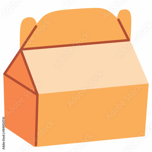 Food Takeout Box in Flat Illustration Style for Delivery Graphics