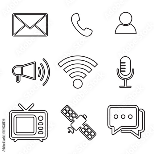 Comunication Icon Sheet outline