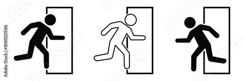 Entry and exit sign vector illustration for directional navigation and wayfinding design
