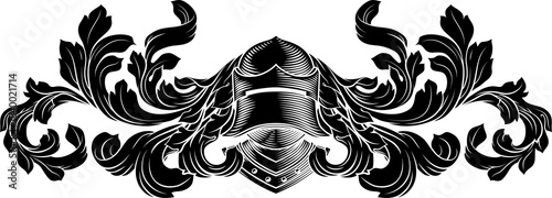 Tableau sur toile Coat of arms crest knight family medieval shield heraldry heraldic armorial motif