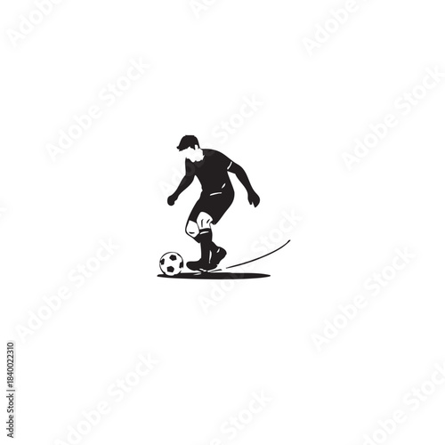 Soccer player dribbling silhouette
