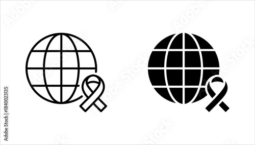 World AIDS Day icon set, World AIDS Day awareness month concept vector illustration on white background