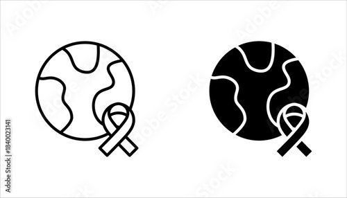 World AIDS Day icon set, World AIDS Day awareness month concept vector illustration on white background