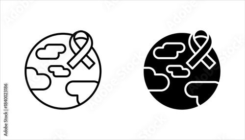 World AIDS Day icon set, World AIDS Day awareness month concept vector illustration on white background