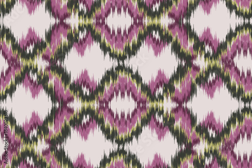 Seamless ethnic Ikat pattern in tribal, folk embroidery, and Mexican style Aztec geometry for Graphic Arts, Carpet Design, Wallpaper, Wrapping, and Clothing.