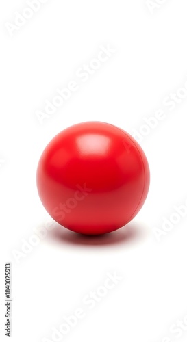 Free Download Bright glossy red sphere rests upon a clean white surface casting a soft shadow - GFXLoad