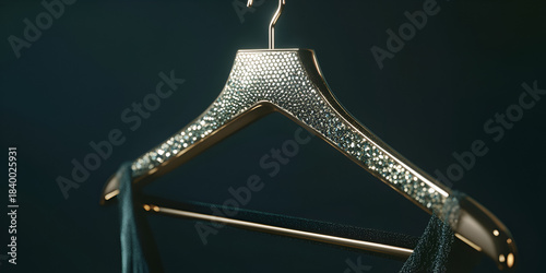 Elegant Evening Dress on Hanger with Fashion Accessorie