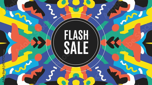 Flash Sale Promotional Badge On A Circular Frame.
