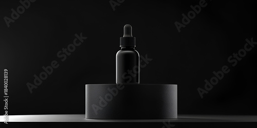Face Serum Dropper Bottle on Smooth Stone Surface