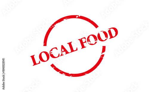LOCAL FOOD - LOCAL FOOD text written on Red Rubber Stamp
