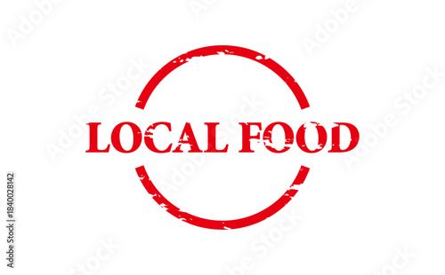 LOCAL FOOD - LOCAL FOOD text written on Red Rubber Stamp
