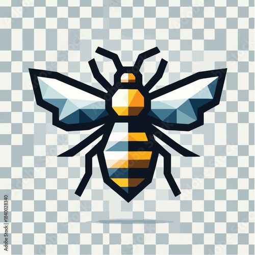 Geometric Bee Illustration Depicting a Striking and Modern Design.