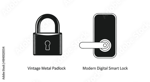 Comparing traditional padlock security with modern digital smart lock technology