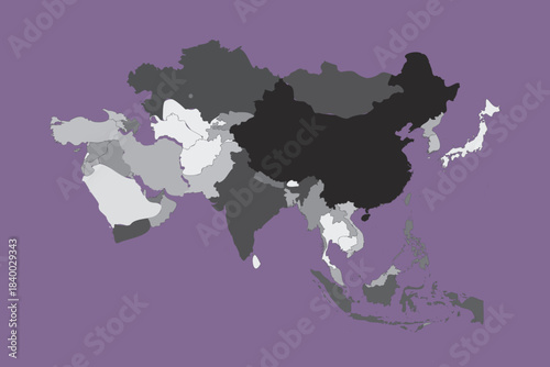 Blank Political Map of Asia