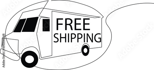 Vector art of free shipping Truck. Shipping truck doodle
Delievery free Shipping and white stock
