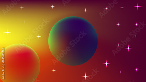 abstract background with colorful planet