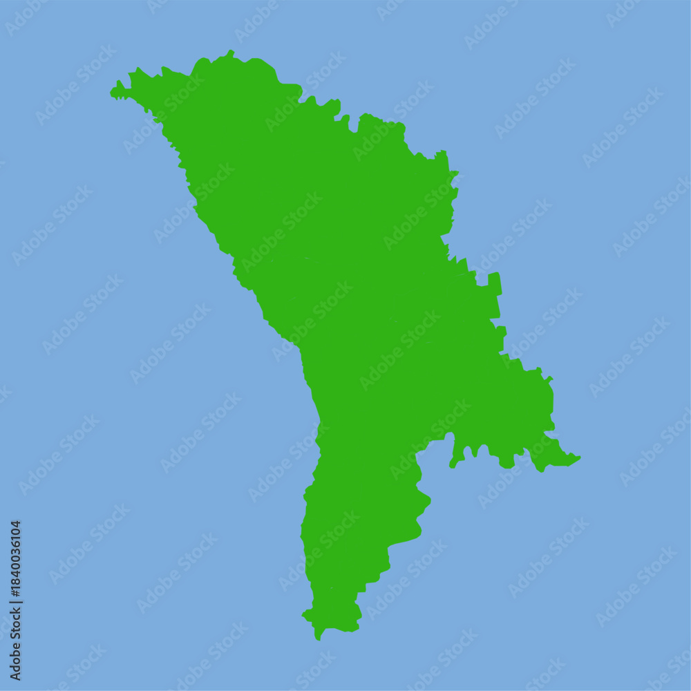 Obraz premium Moldova Map - Green World Map International vector template with High detailed isolated on blue background - Vector