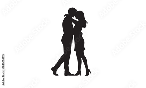 Silhouettes of women and men, a couple, and a family illustration vector of people holding hands dancing with child shadow art