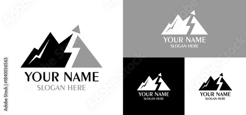 Dynamic Mountain Peak Logo Featuring Geometric Peaks