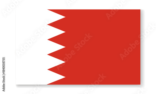 Bahrain national flag in flat style. Vector flat background.