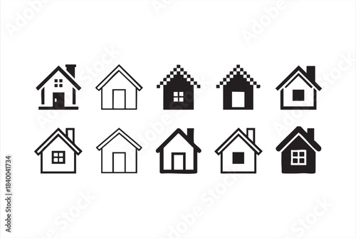 Clean House Graphics for Website Menus, Mobile UI, and Search Systems