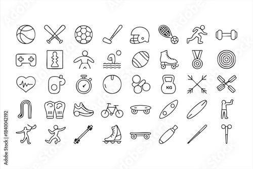 Fitness Activity Illustrations for Workout Planning and Performance Design