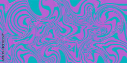 Psychedelic wavy trippy patterns. Swirl color pattern with wavy fluid lines in vibrant neon colors. Retro trippy design for textiles, posters, album covers, wrapping. Groovy hippie 70s vector set.