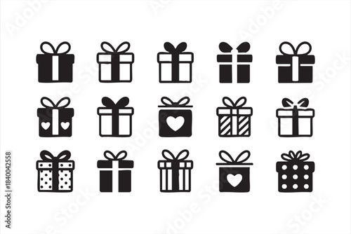 Present Box Symbol Set for Birthday, Event, and Holiday Visuals