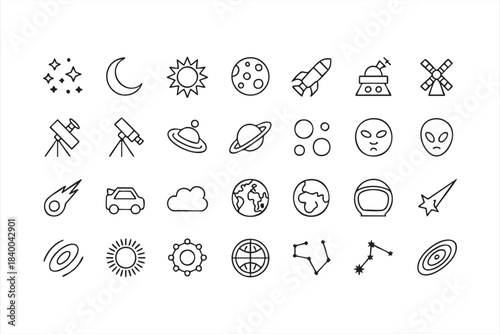 Astronomy and Space Icons for Science Apps and Educational Platforms