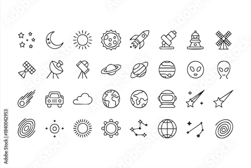 Cosmic Object Icons for Educational Tools, Maps, and Astronomical Apps