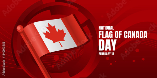 National flag of canada day banner with waving canadian flag