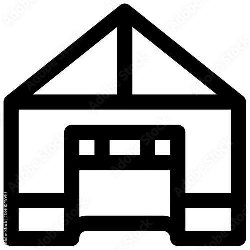 Shelter. Editable stroke vector icon.