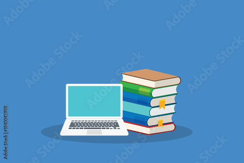 Learning online. E-learning, online education at home. Concept of webinar or business online training, education on computer or e-learning concept.	