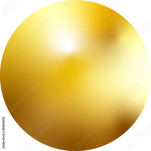 Gold sphere or oil bubble isolated on white background. Golden sphere ball