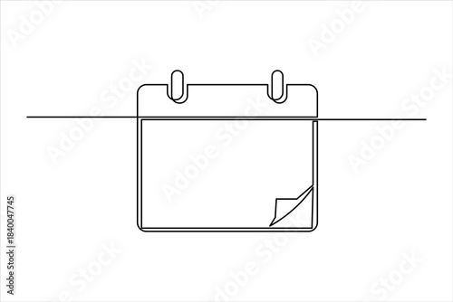 Continuous one line art drawing of calendar. memorable date, countdown, holiday, weekday and weekend design vector illustration concept