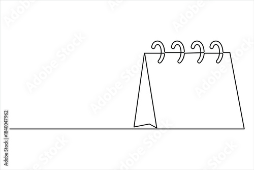 Continuous one line art drawing of calendar. memorable date, countdown, holiday, weekday and weekend design vector illustration concept