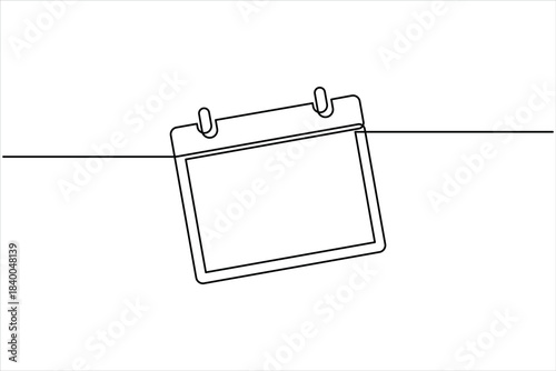 Continuous one line art drawing of calendar. memorable date, countdown, holiday, weekday and weekend design vector illustration concept