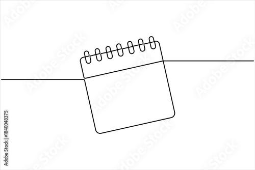 Continuous one line art drawing of calendar. memorable date, countdown, holiday, weekday and weekend design vector illustration concept