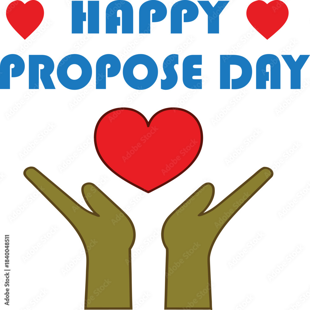 Fototapeta premium Happy propose day with hands holding heart