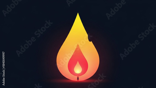 Flame Illustration: A stylized illustration of a flickering flame, radiating warmth and energy against a dark backdrop.