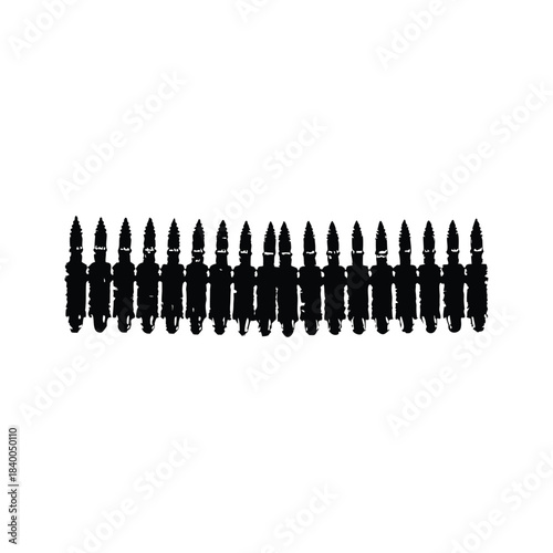 Black and white vintage illustration of bullet tip detail military ammunition style vector