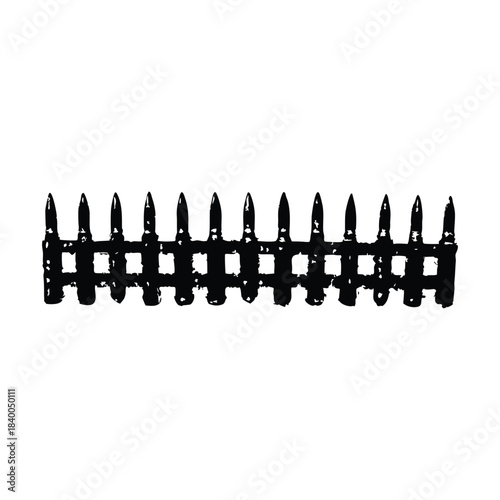 Black and white vintage illustration of bullet tip detail military ammunition style vector