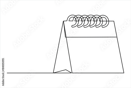 Continuous one line art drawing of calendar. memorable date, countdown, holiday, weekday and weekend design vector illustration concept