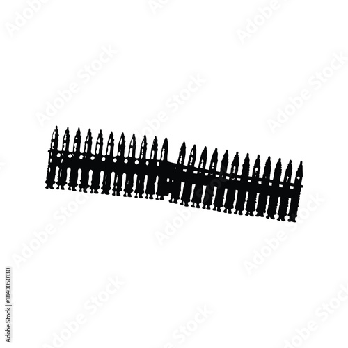 Black and white vintage illustration of bullet tip detail military ammunition style vector