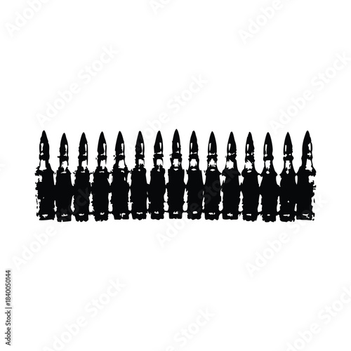 Black and white vintage illustration of bullet tip detail military ammunition style vector